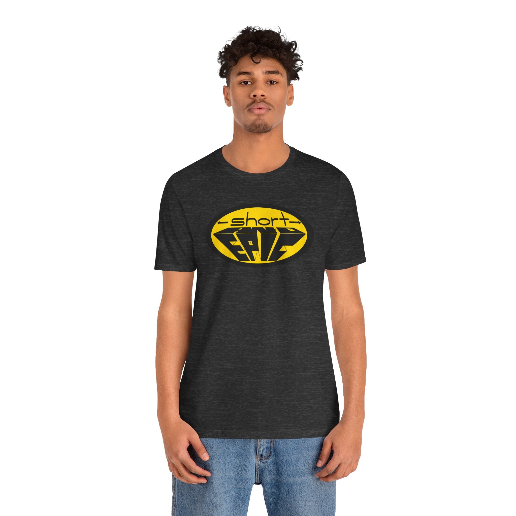 -short- and EPIC logo in yellow tee