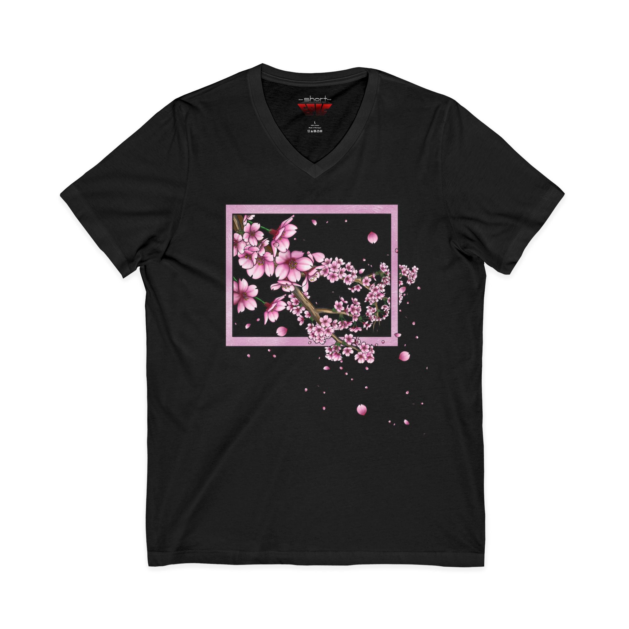 Framed in Bloom – Cherry Blossom V-Neck