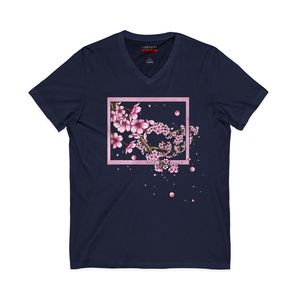Framed in Bloom – Cherry Blossom V-Neck