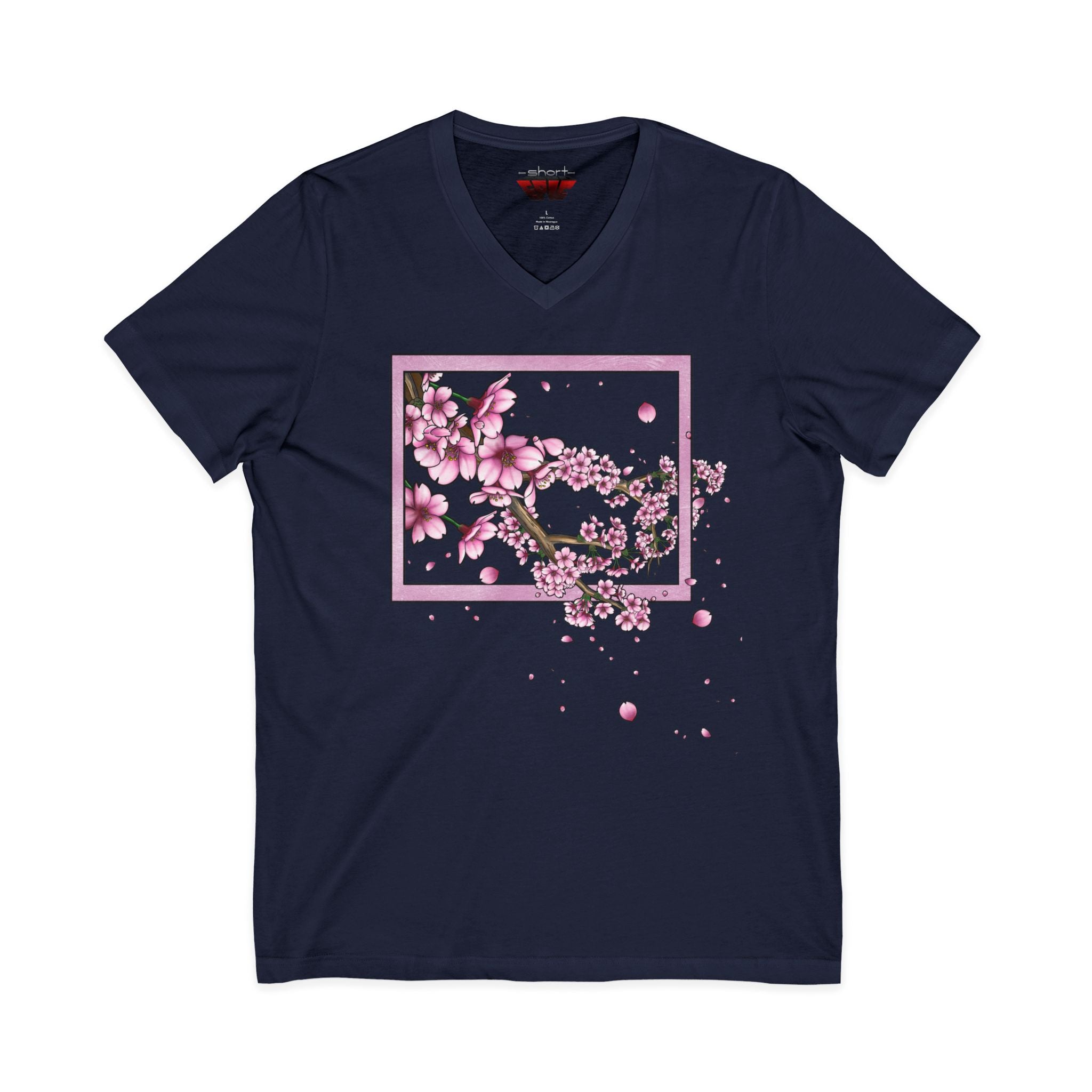 Framed in Bloom – Cherry Blossom V-Neck