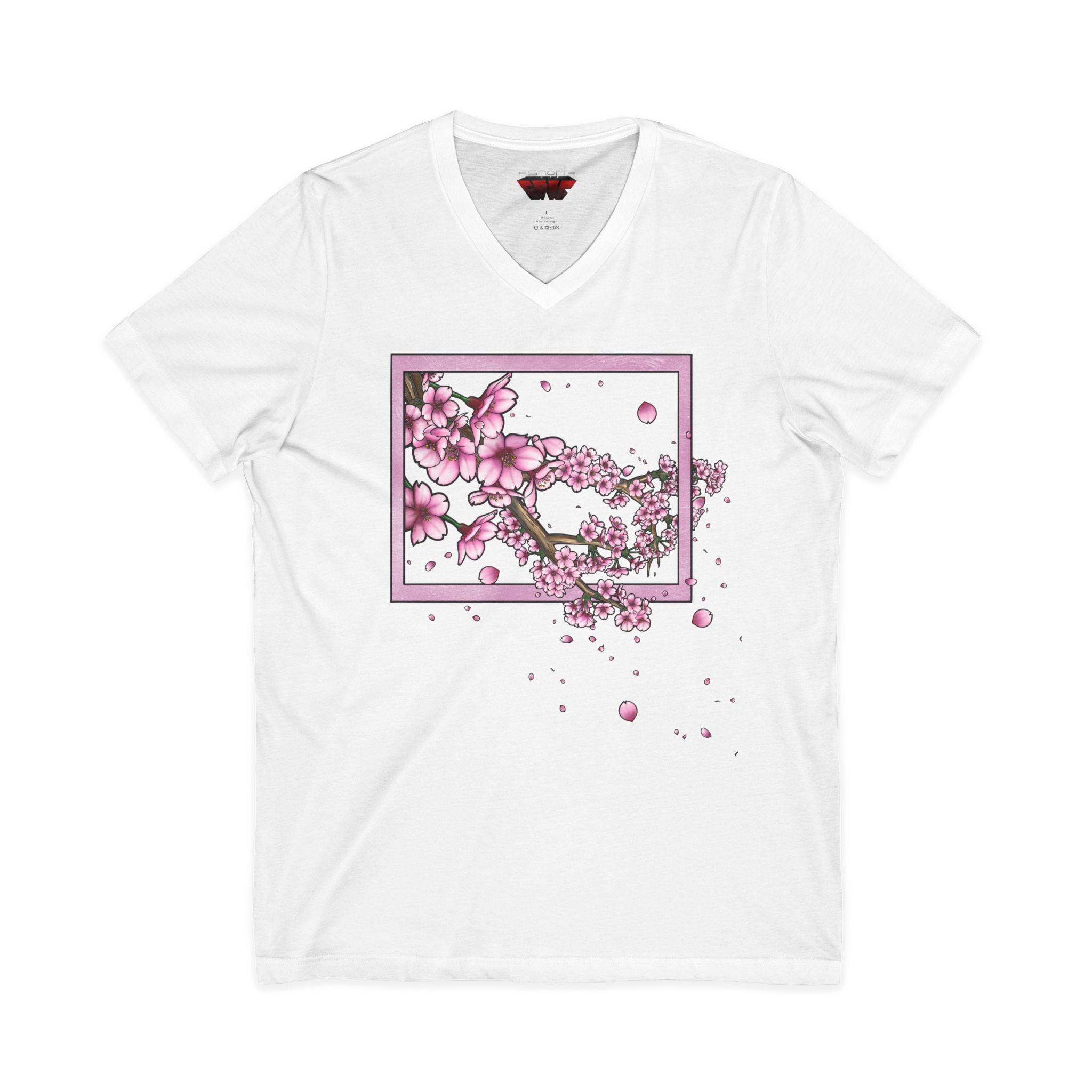 Framed in Bloom – Cherry Blossom V-Neck