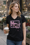 Framed in Bloom – Cherry Blossom V-Neck