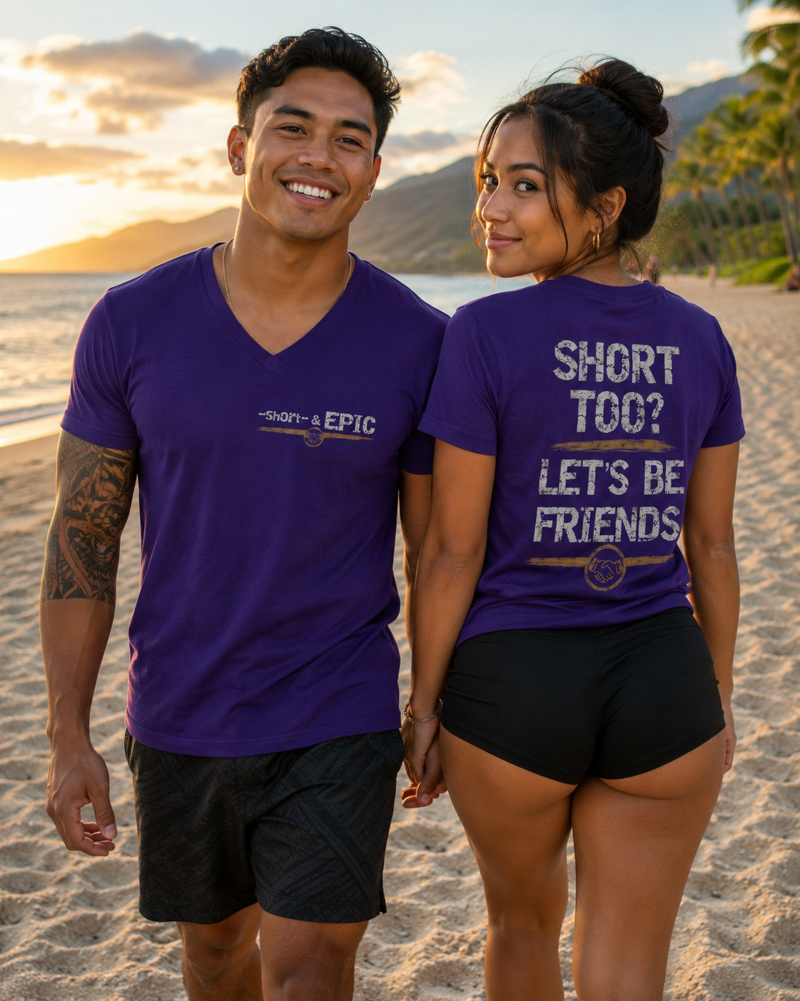 Short Too? Let’s Be Friends | Short & EPIC Unisex V-Neck T-Shirt