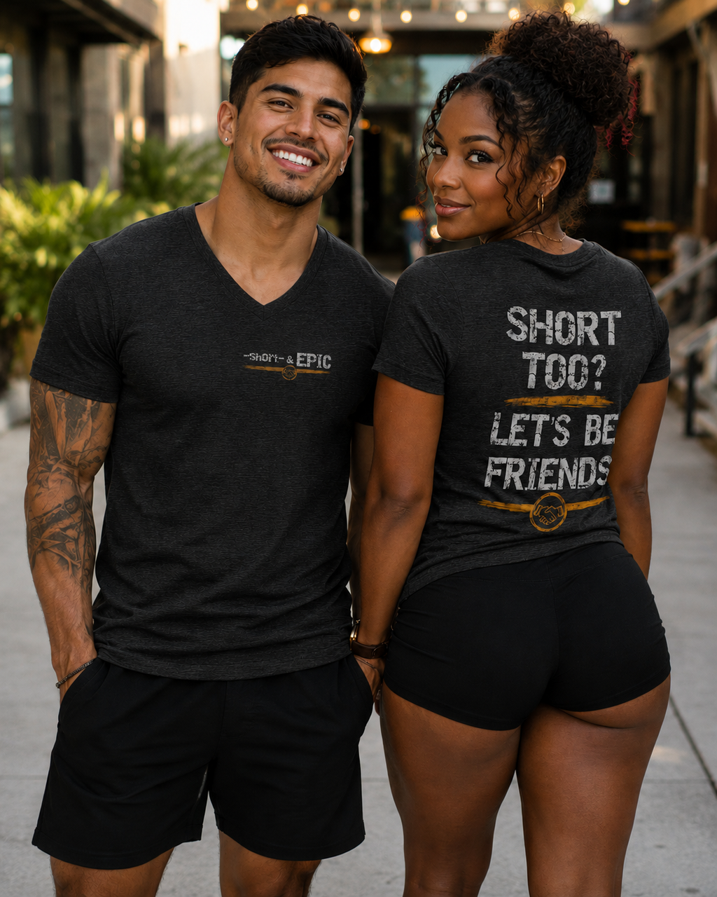 Short Too? Let’s Be Friends | Short & EPIC Unisex V-Neck T-Shirt