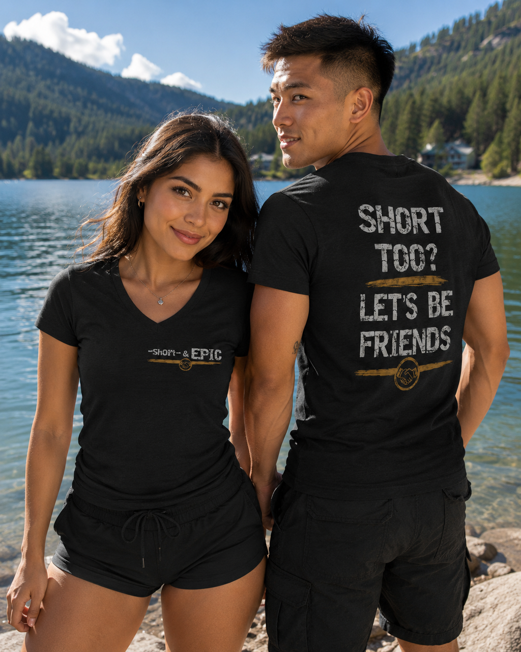 Short Too? Let’s Be Friends | Short & EPIC Unisex V-Neck T-Shirt
