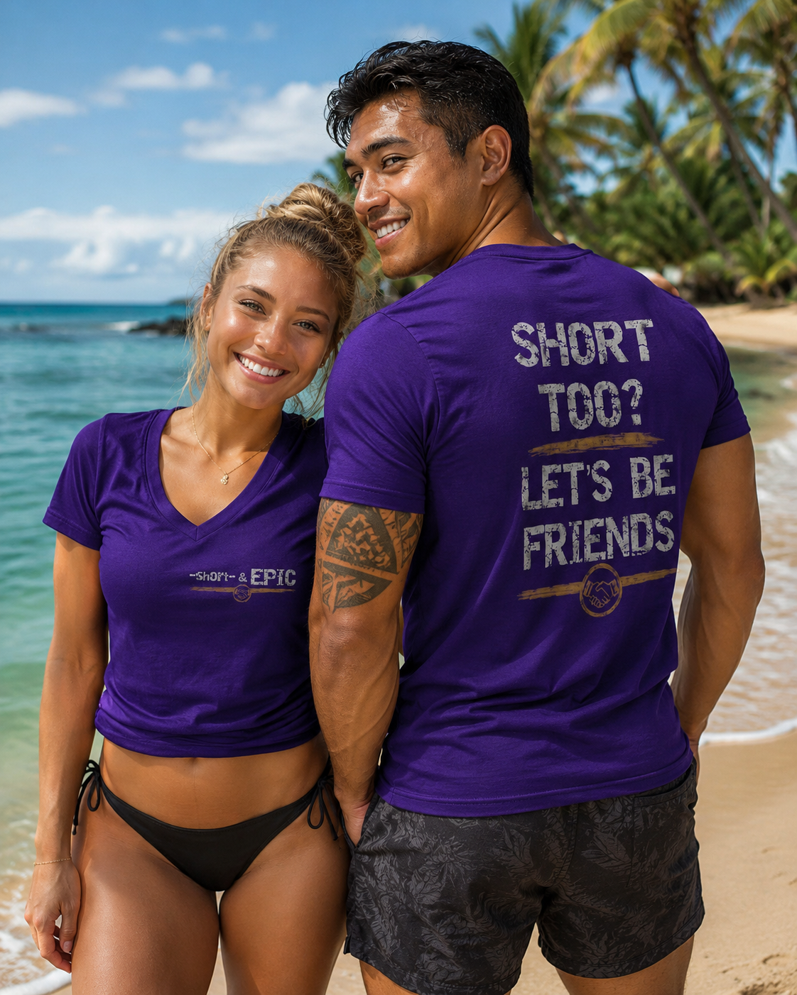 Short Too? Let’s Be Friends | Short & EPIC Unisex V-Neck T-Shirt