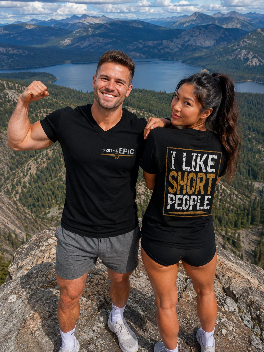 I Like Short People – Short & EPIC Unisex V-Neck T-Shirt | Funny Short People Shirt