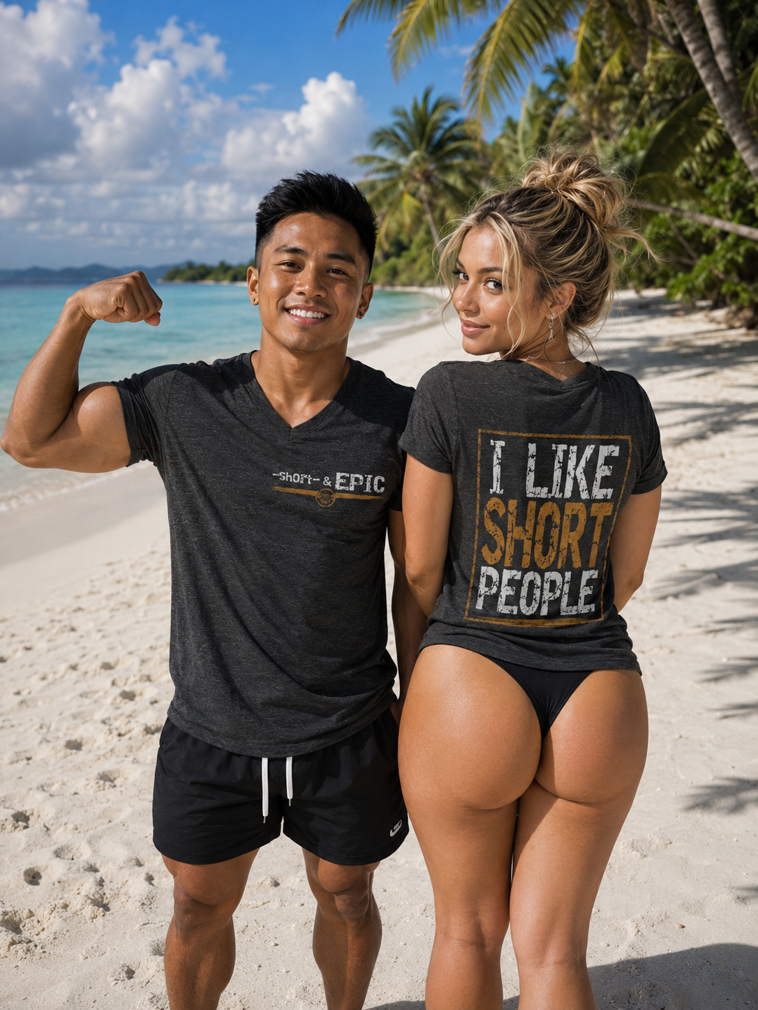 I Like Short People – Short & EPIC Unisex V-Neck T-Shirt | Funny Short People Shirt