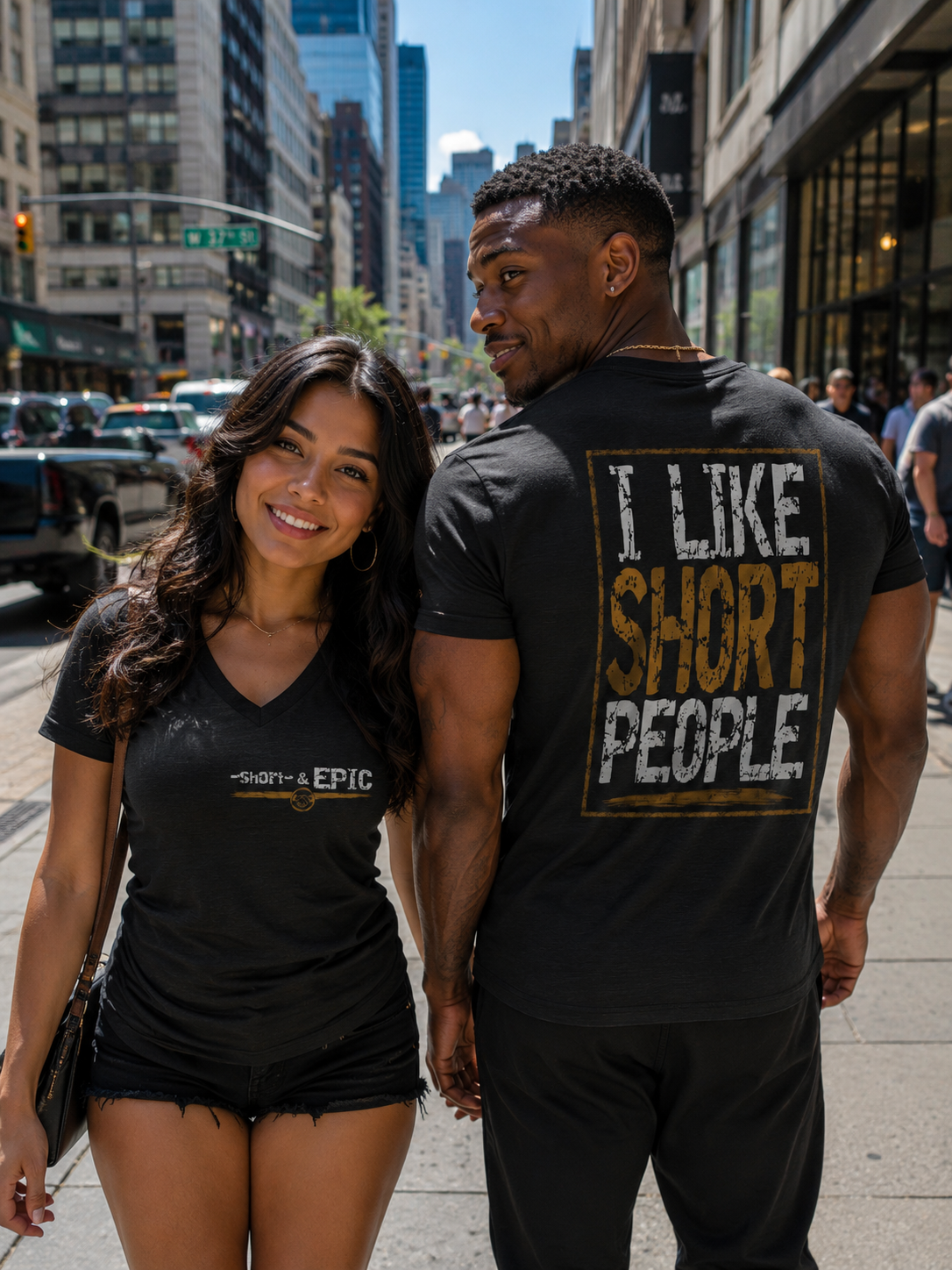 I Like Short People – Short & EPIC Unisex V-Neck T-Shirt | Funny Short People Shirt