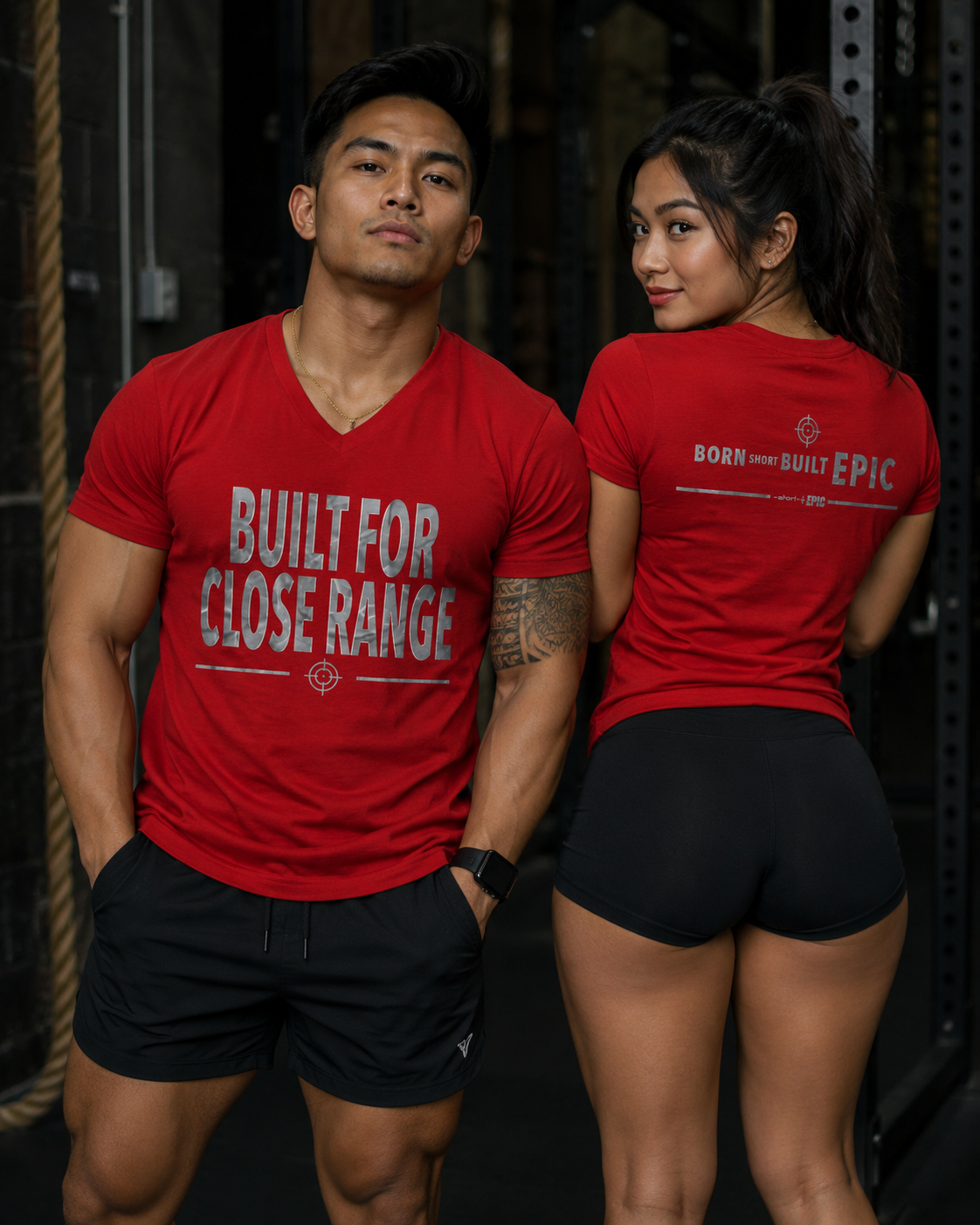 Built For Close Range | Born Short. Built EPIC. Men's V-Neck T-Shirt
