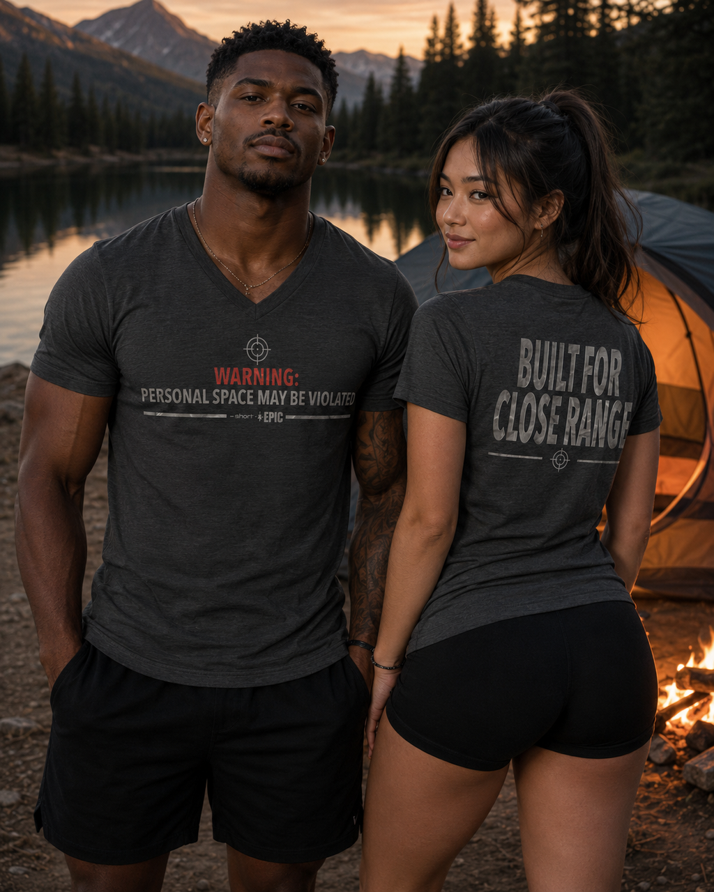 Warning: Personal Space May Be Violated | Built For Close Range V-Neck Tee