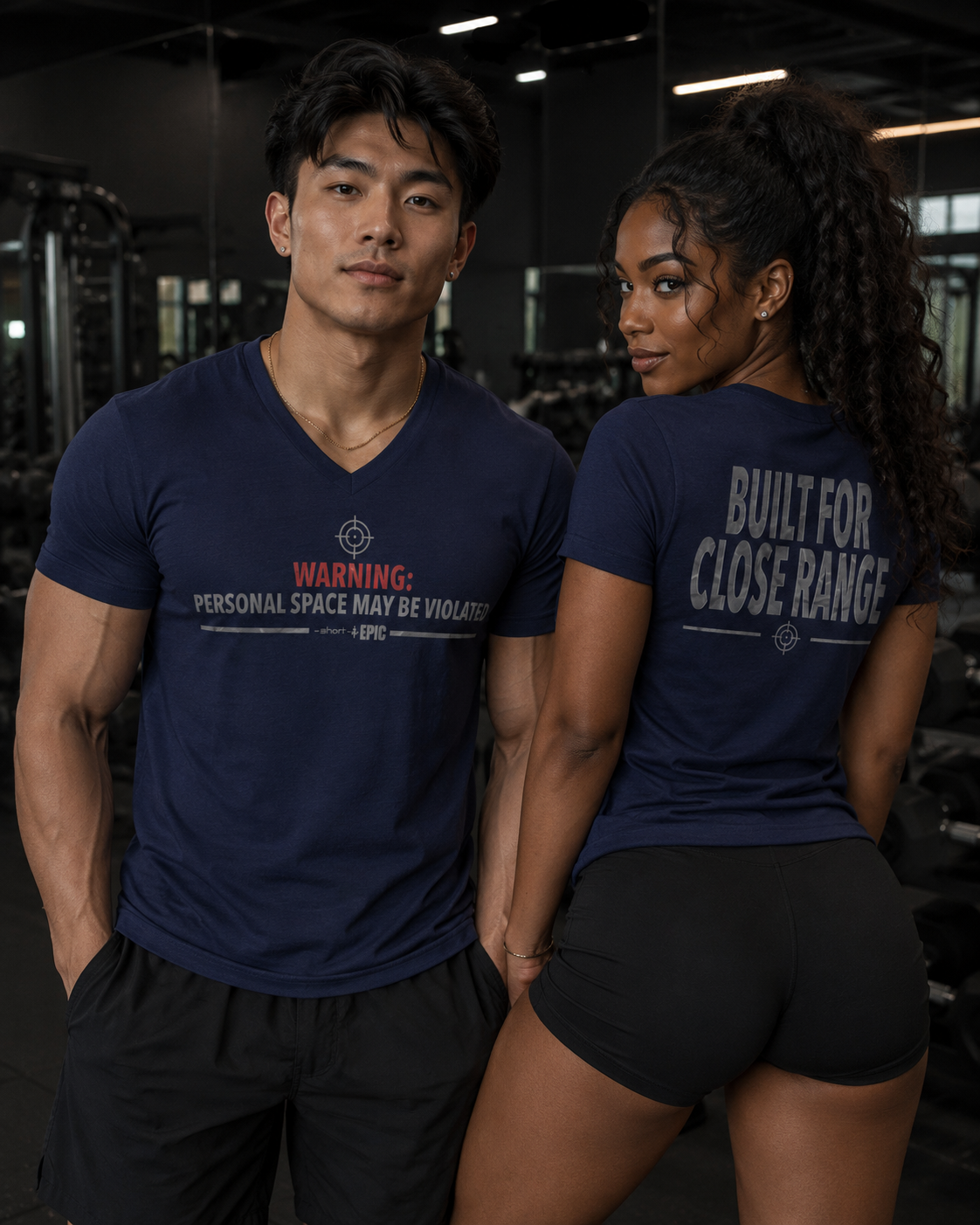 Warning: Personal Space May Be Violated | Built For Close Range V-Neck Tee