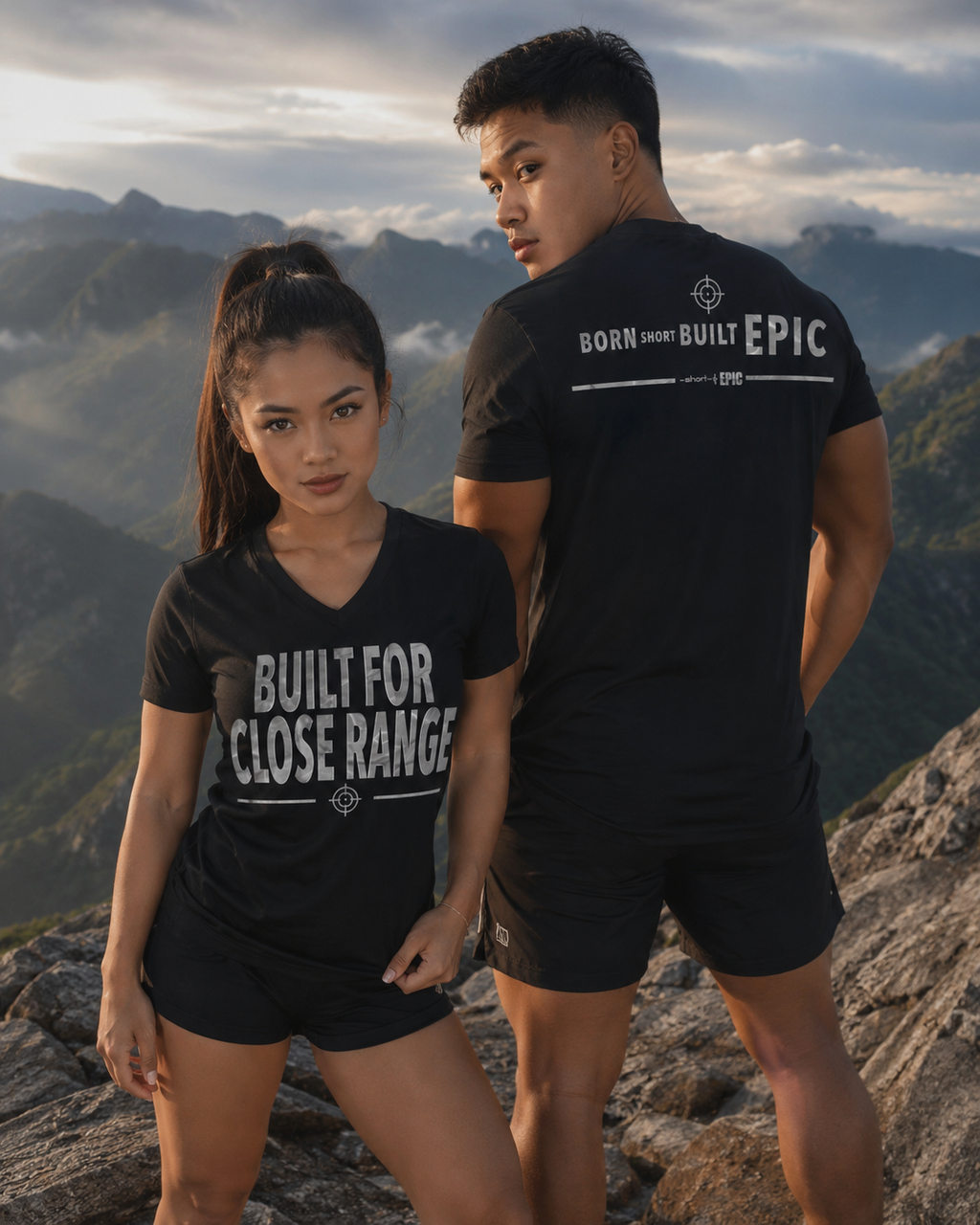 Built For Close Range | Born Short. Built EPIC. Men's V-Neck T-Shirt