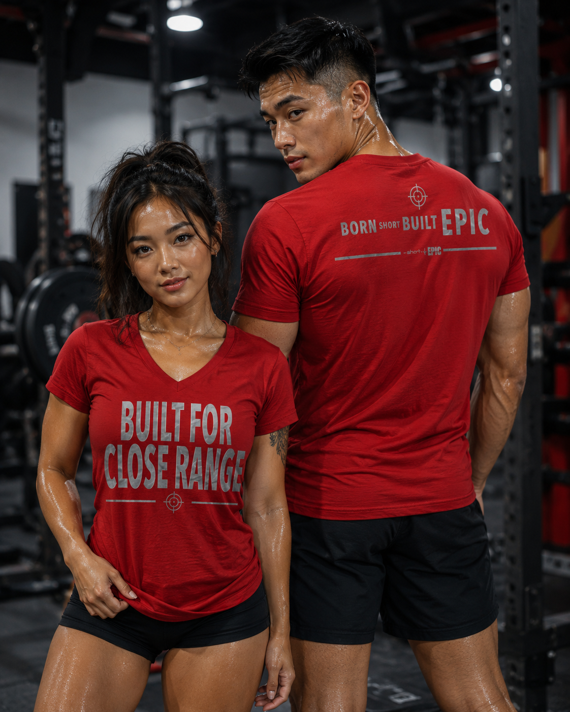 Built For Close Range | Born Short. Built EPIC. Men's V-Neck T-Shirt
