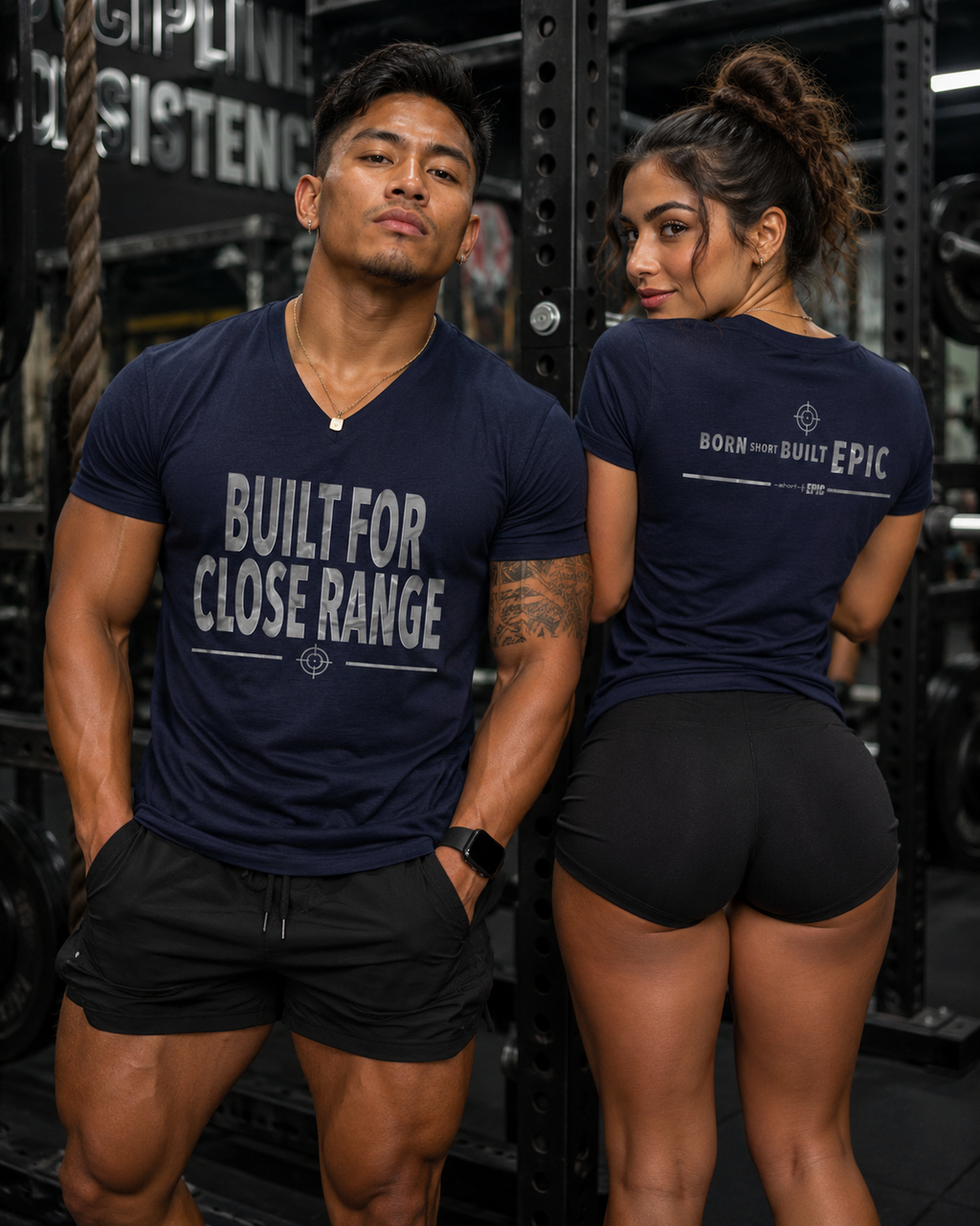 Built For Close Range | Born Short. Built EPIC. Men's V-Neck T-Shirt